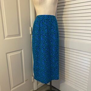 Vintage 1980’s “Joan Leslie” blue & green Wrap Skirt- Size 12P